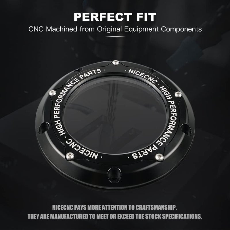 NICECNC Black Derby Cover Clutch Cover Compatible with Harley Davidson CVO Limited FLHTKSE 2014-2020,Road Glide FLTRX/Road King FLHR,CVO Street Glide FLHXSE/2/3,Freewheeler FLRT,SEE FITMENT - Image 5